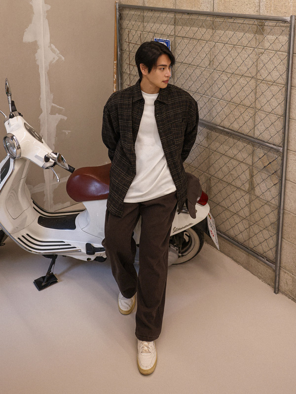 (XL-6XL)<BR>트라첸 羊毛 格子衬衫