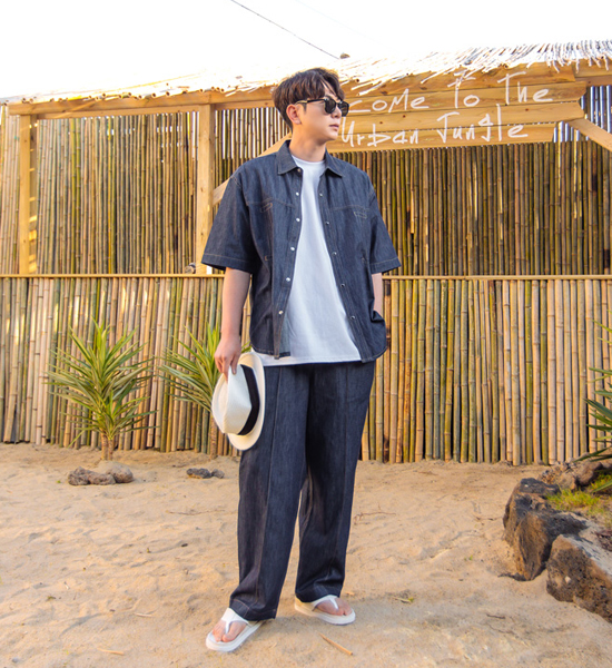 (XL-6XL)<BR>마리코 亚麻 无洗牛仔裤 衬衫&外套+파시온 广泛的 밴딩无洗牛仔裤팬츠