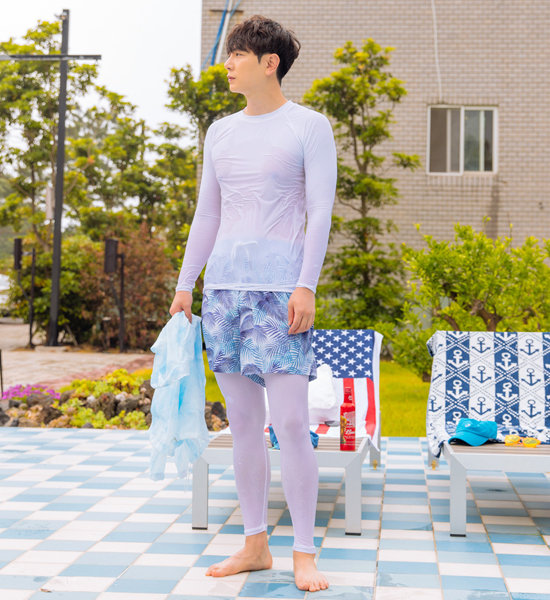 (L-6XL)<BR>히본 아쿠아스판 长袖t恤+푸던 아쿠아스판 롱레깅스