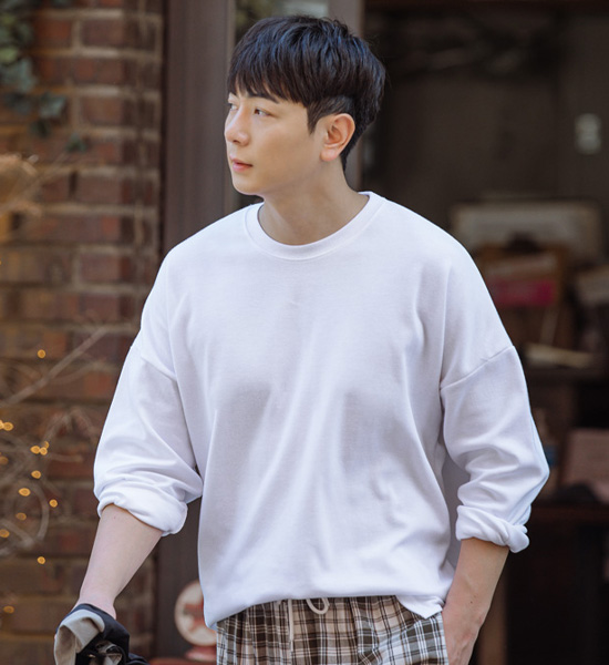 (L~4XL)<br>밍크릭 长袖t恤