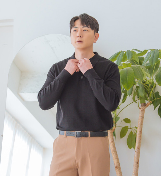 (L~4XL)<br>미텐더 领 长袖针织品