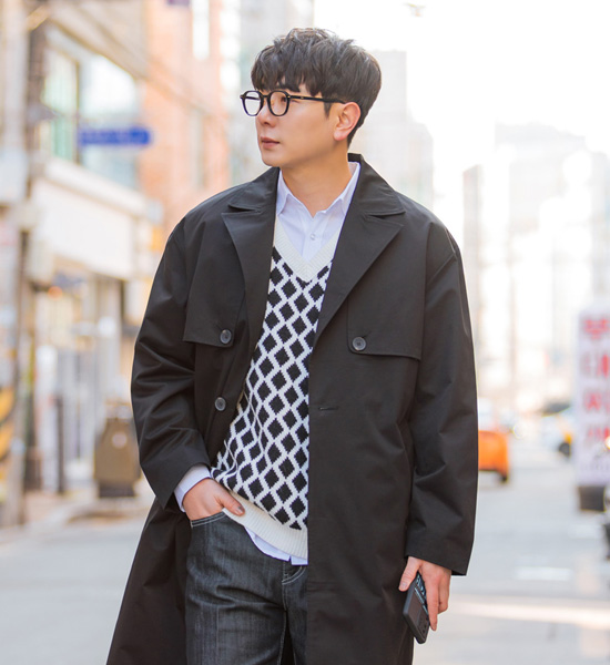 (L-5XL)<BR>파스텐 呢子大衣