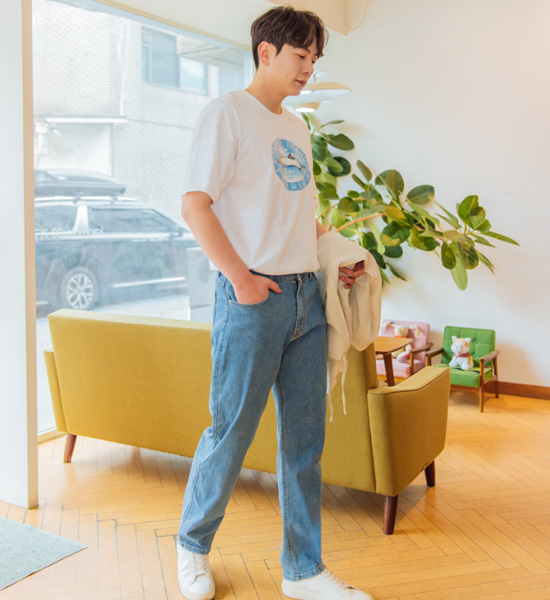 (L-5XL)<BR>인크리스 스판데님팬츠<br><font color="#098a09"><B>기장선택 (基础,长款+10cm)</B></font>