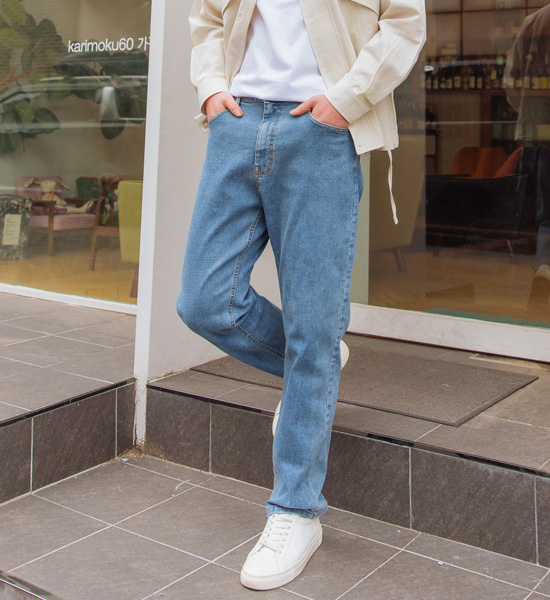 (L-5XL)<BR>인크리스 스판데님팬츠<br><font color="#098a09"><B>기장선택 (基础,长款+10cm)</B></font>