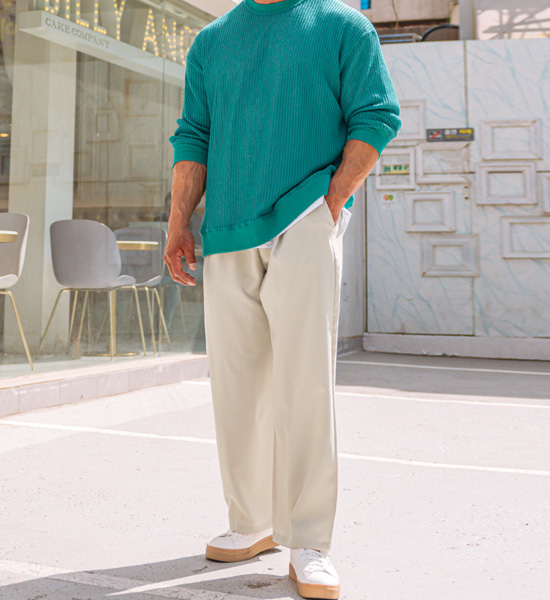 (L-5XL)<BR>카루소 广泛的 松紧带裤 <br><font color="#098a09"><B>选择长度 (基础,长款+10cm)</B></font>