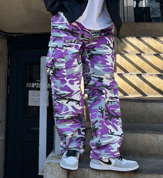 (L~5XL)<BR>킬문 밀리터리 后松紧带 货物裤子
