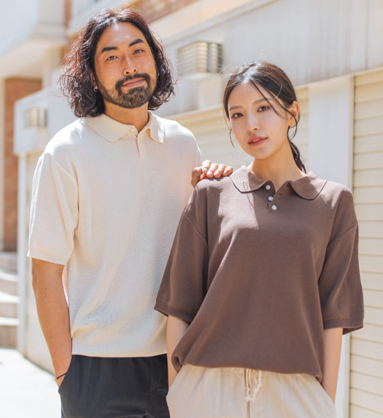 (L-5XL)<br>티오가 短袖领针织品