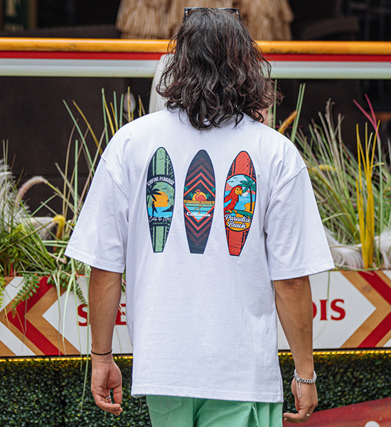 (L~5XL)<br>서핑랩 短袖T恤(生物处理)