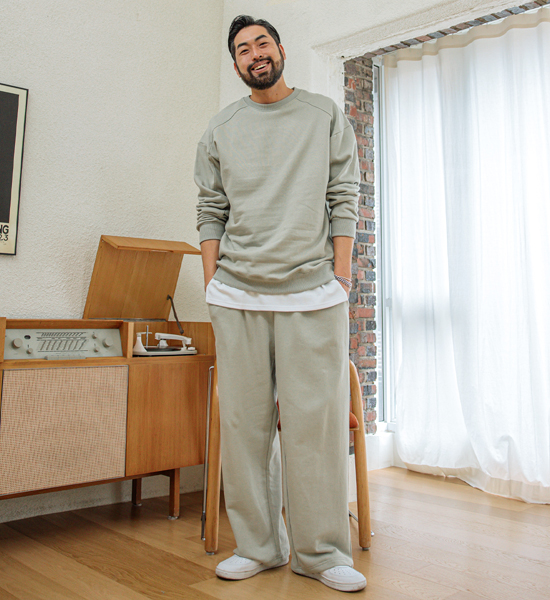 (L-5XL)<BR>레디버 切口 一对一交流+카티나 松紧带 运动服裤子