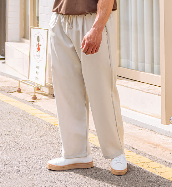 (L-5XL)<BR>카루소 广泛的 松紧带裤 <br><font color=