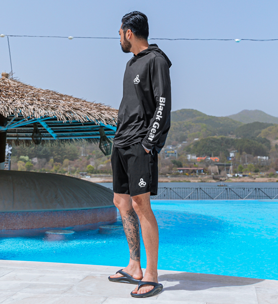(L-5XL)<BR>블랙기어 鲁什卫士 带帽T恤+젠타르 鲁什卫士 松紧带短裤