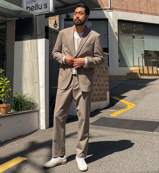 (M-4XL)<BR>셀런 休闲西服+테나스 宽松长裤