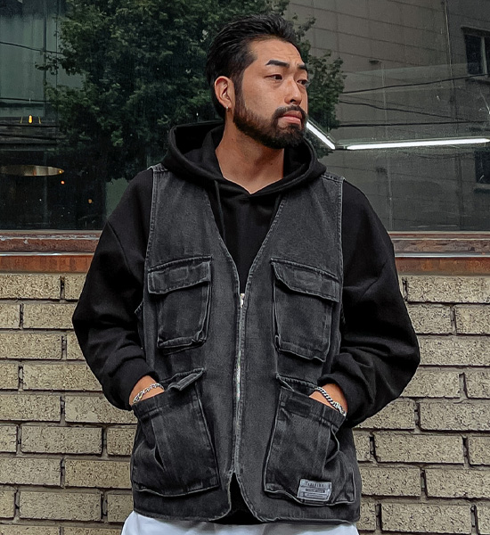 (M-3XL)<BR>로베너 牛仔马甲 618