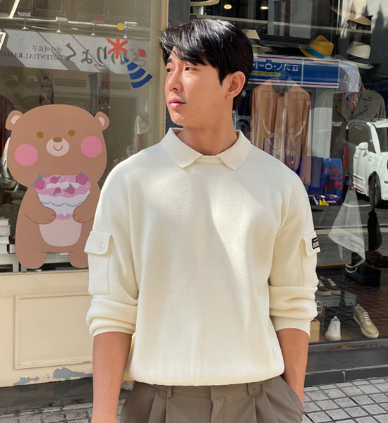 (L-5XL)<br>부타츠 针织衫(领/圆领)