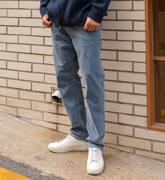 (M-6XL)<BR>디오누 隐藏绑带 逐渐收窄的 牛仔裤 <br><font color="#098a09"><B>选择长度 (基础,长款+10cm)</B></font><BR><B><FONT COLOR="#ff4800">[额外折扣]</FONT></B>
