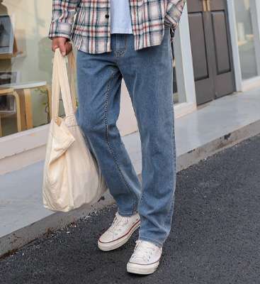 (M-6XL)<BR>디오누 隐藏绑带 逐渐收窄的 牛仔裤 <br><font color="#098a09"><B>选择长度 (基础,长款+10cm)</B></font><BR><B><FONT COLOR="#ff4800">[额外折扣]</FONT></B>