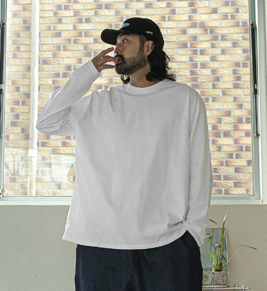 (M-5XL)<br>평화로운 R넥 长袖t恤 <br><font color="#098a09"><B>选择长度 (基础,长款+6cm)</B></font>
