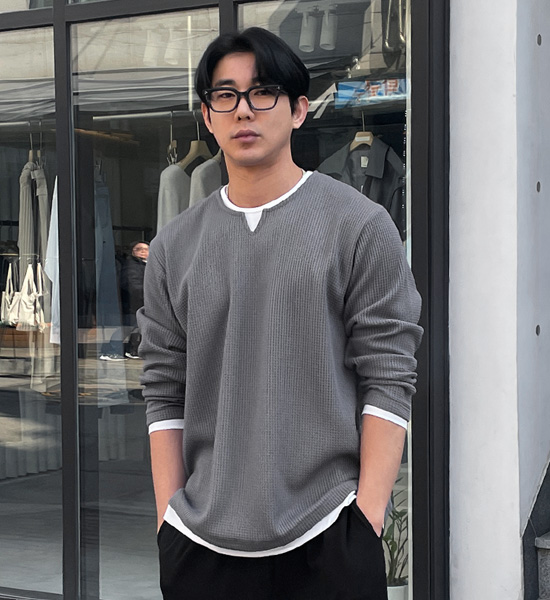 (L~5XL)<BR>보더프 长袖t恤