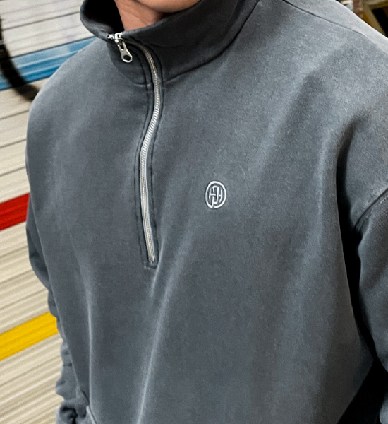 (L-5XL)<BR>우즈리스 颜料 半拉链+솔틴 颜料 短裤