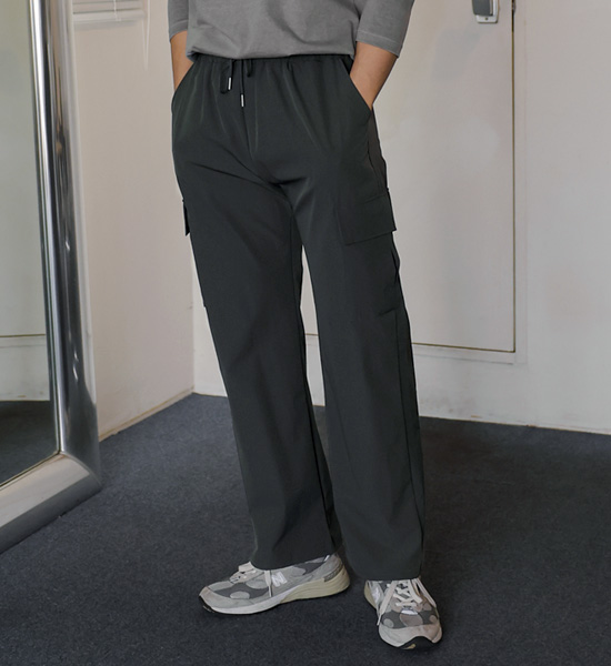 (M-5XL)<BR>핑치 标准配合 货物松紧带裤 012-1