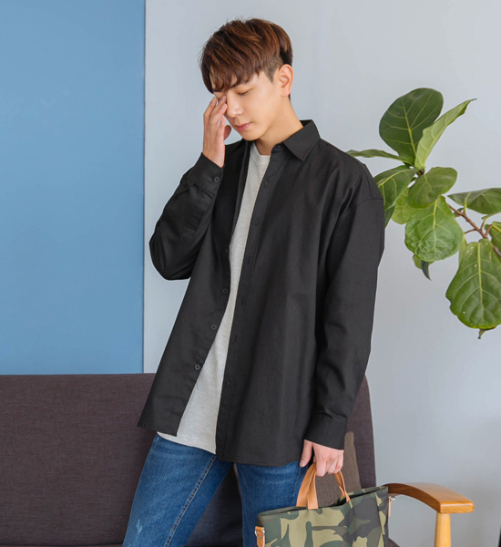 (L~5XL)<br>힘을내 田野衬衫