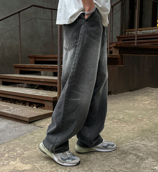 (L-5XL)<BR>테릴 广泛适用 牛仔松紧带裤 4935