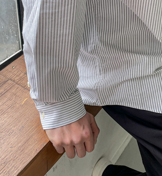 (L-5XL)<br>닐스 牛津 条纹  衬衫
