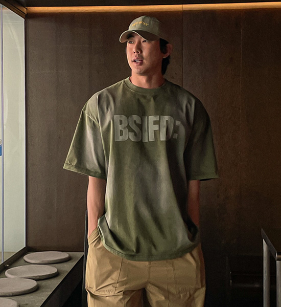 (M-6XL)<BR>모트빌 颜料 短袖T恤 24324
