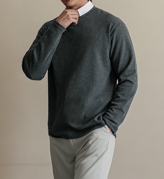 (L-5XL)<br>하브란 华夫饼 长袖t恤<BR><B><FONT COLOR="#ff4800">[额外折扣]</FONT></B>