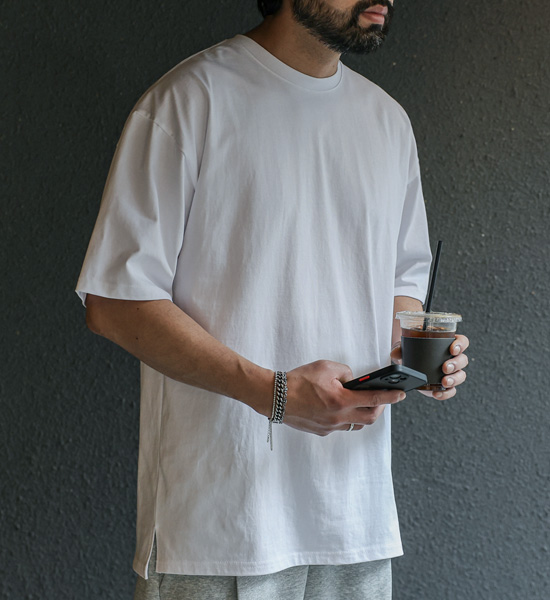 (L-5XL)<BR>키넌 分层 短袖T恤<BR><font color="#224f20"><b>*选择长度 (基础,+4CM,+8CM)</b></font>