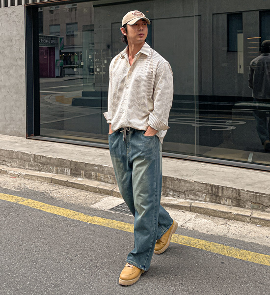 (XL-6XL)<BR>쿨란 半宽配合 牛仔松紧带裤 RA-1071