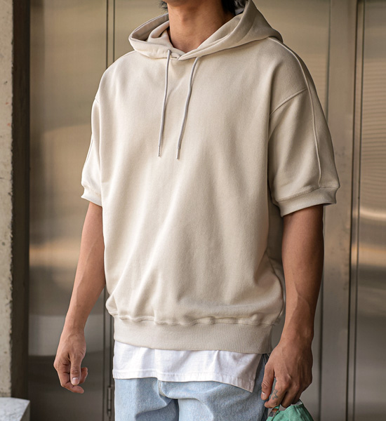 (XL-6XL)<br>카노치 切开的连帽短袖