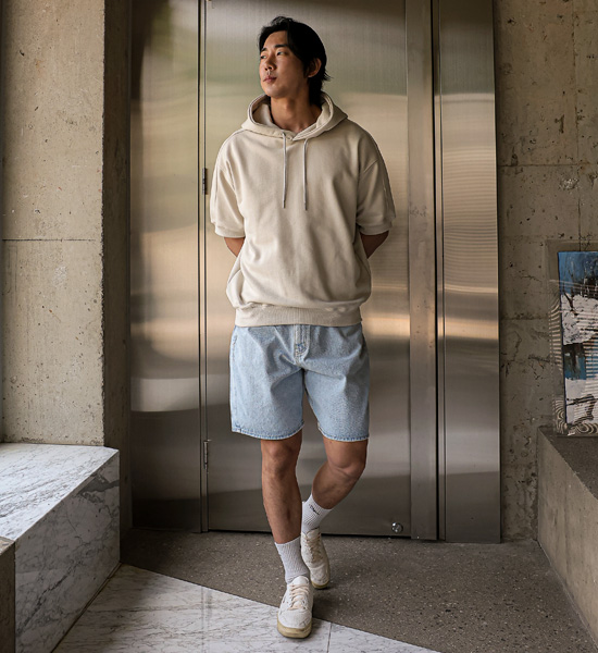(XL-6XL)<br>카노치 切开的连帽短袖