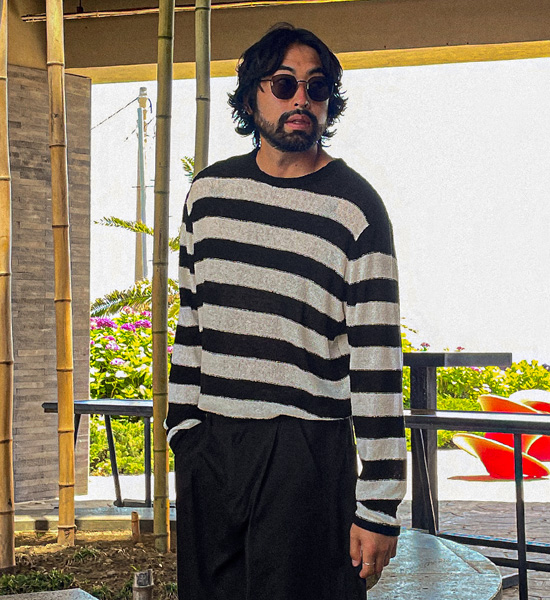 (L-5XL)<BR>시라디 条纹 针织衫