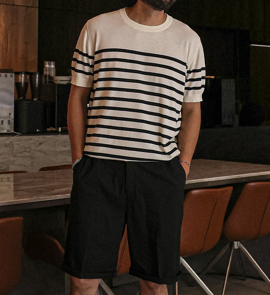 (L-5XL)<BR>자몰리 条纹 短袖针织品 DT23114<BR><B><FONT COLOR="#ff4800">[额外折扣]</FONT></B>