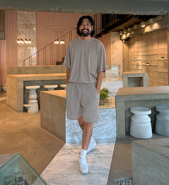 (XL-6XL)<BR>자토다 华夫短袖衬衫+비카마크 华夫带短裤