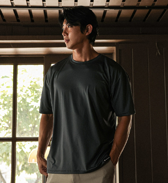 (L-5XL)<br>이그리츠 功能 短袖T恤 <br><font color="#098a09"><B>选择长度 (基础,长款+6cm)</B></font>