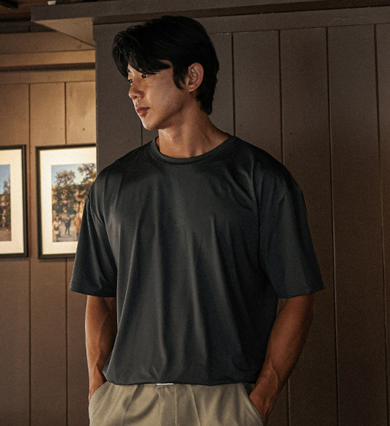 (L-5XL)<br>이그리츠 功能 短袖T恤 <br><font color="#098a09"><B>选择长度 (基础,长款+6cm)</B></font>