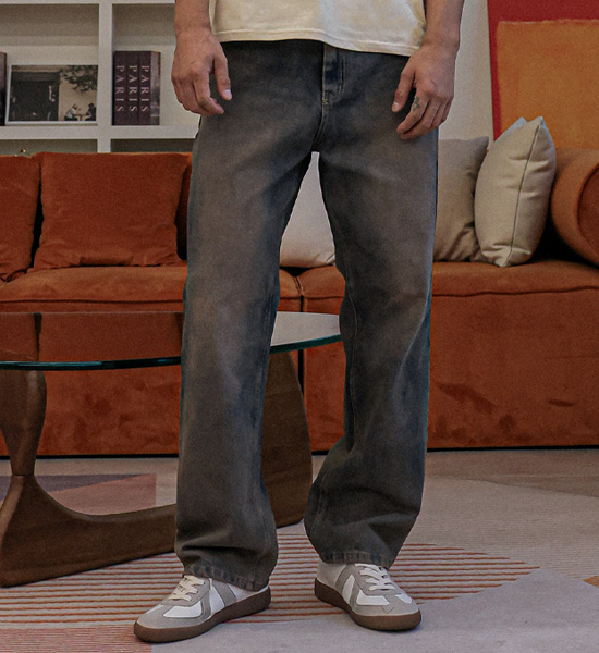 (M-4XL)<BR>칩코 半宽配合 牛仔裤 RA-1069