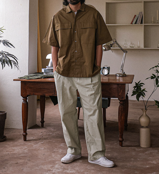 (L-5XL)<BR>타하시 短袖衬衫 1103