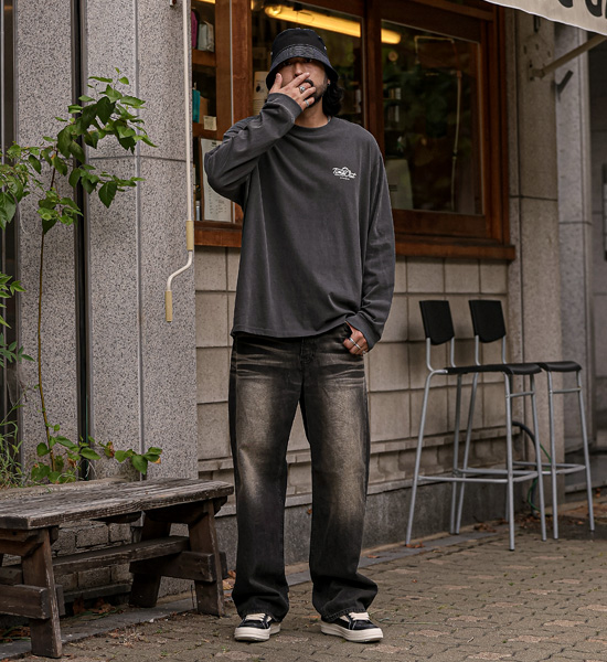 (S-6XL)<br>랑가타 半宽配合 牛仔裤 210<br><font color="#098a09"><B>选择长度 (基础,长款+8cm)</B></font>