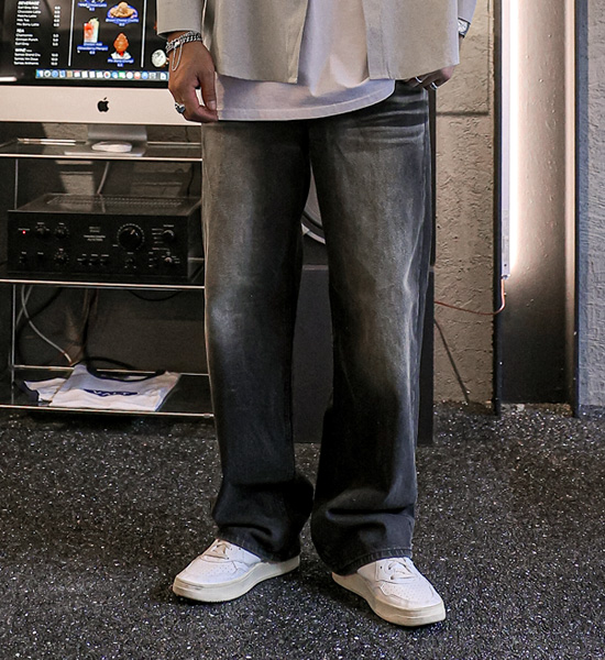 (S-6XL)<br>랑가타 半宽配合 牛仔裤 210<br><font color="#098a09"><B>选择长度 (基础,长款+8cm)</B></font>