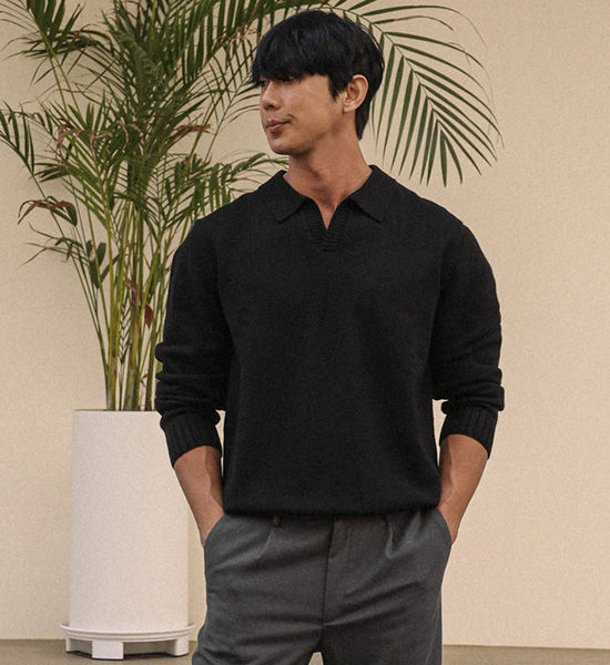 (2XL-5XL)<BR>도펄 开领 长袖针织品