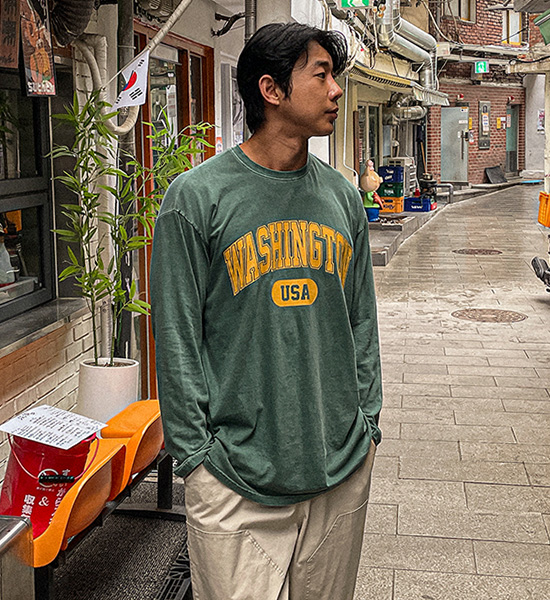 (L-5XL)<BR>리카파 颜料 长袖t恤