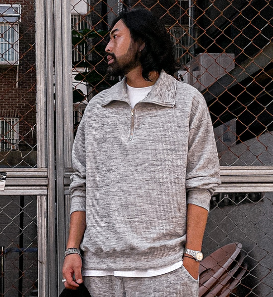 (XL-6XL)<br>언트라 带肋半拉链 T009<BR><B><FONT COLOR="#ff4800">[额外折扣]</FONT></B>