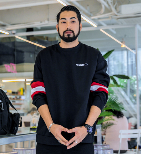 (M-5XL)<br>거짓말처럼 배색네오맨투맨 <br><font color="#098a09"><B>选择长度 (基础,长款+6cm)</B></font>