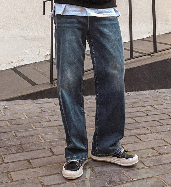 (L-4XL)<BR>다노티 标准配合 隐藏绑带 牛仔裤 1984