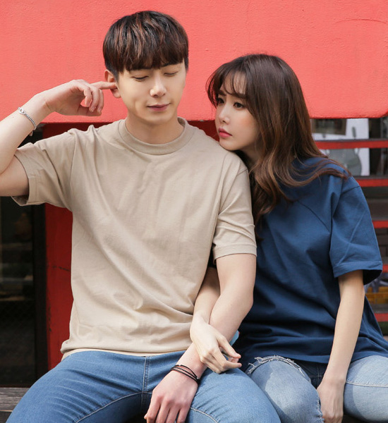 (M~5XL)<br>박음질 없는 干净 基础短袖连体衣