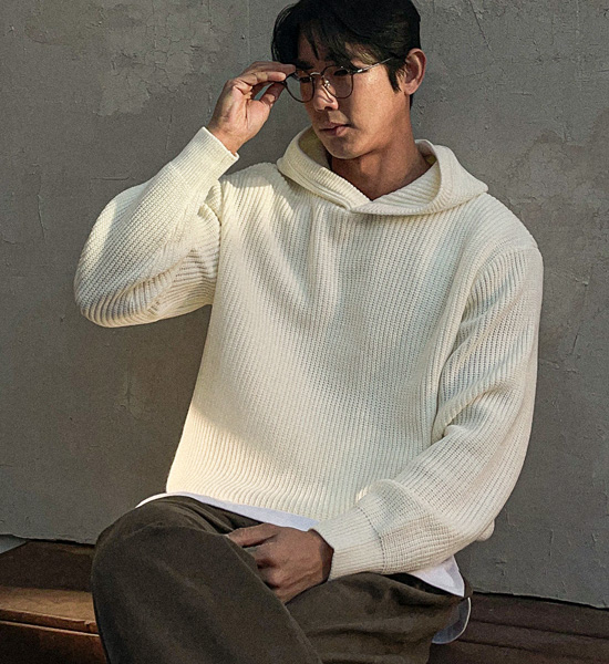 (L-5XL)<BR>파포라 带帽针织衫