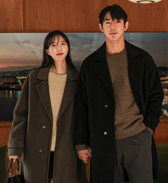 (L-6XL)<BR>아칸다 手工制作 싱글羊毛코트(羊毛71%) 9092